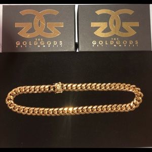 21 in. 12mm Gold Gods cuban chain